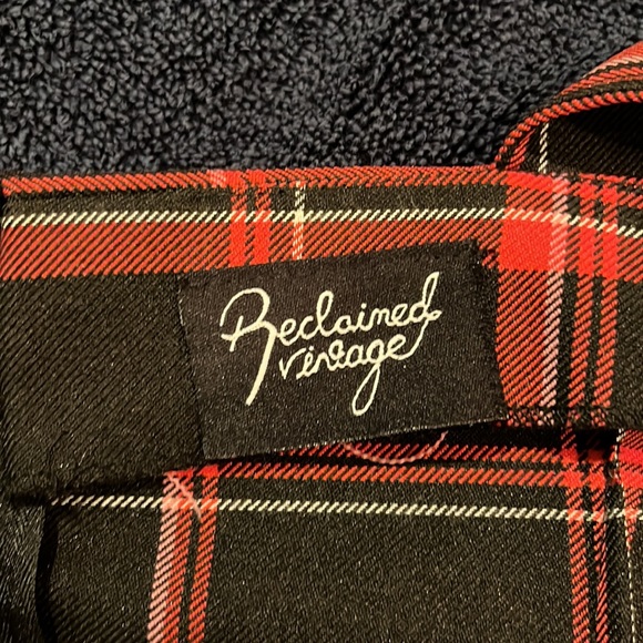Reclaimed Vintage red & black plaid mini dress - Picture 3 of 5